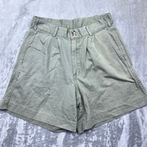 VTG Patagonia Men Sz 32 Fit 29" Olive Green Pleated Cotton Hiking Shorts Outdoor